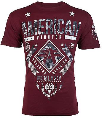 American Fighter Mens T Shirt Lander Athletic Burgundy Grey Camo Gym