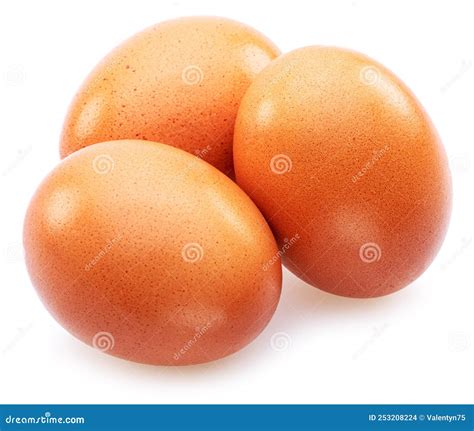 Brown Chicken Eggs Isolated On White Background Stock Photo Image Of