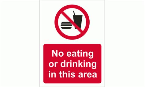 No Eating In This Area Sign