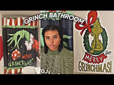 VLOGMAS DAY 8 DECORATE WITH ME GRINCH BATHROOM Vlogmas2022