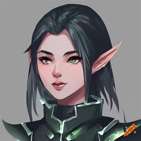 Concept Art Of A Confident Female Elf With Spiked Armor On Craiyon