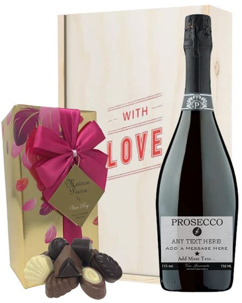 Personalised Valentines Prosecco And Chocolates T Box Next Day