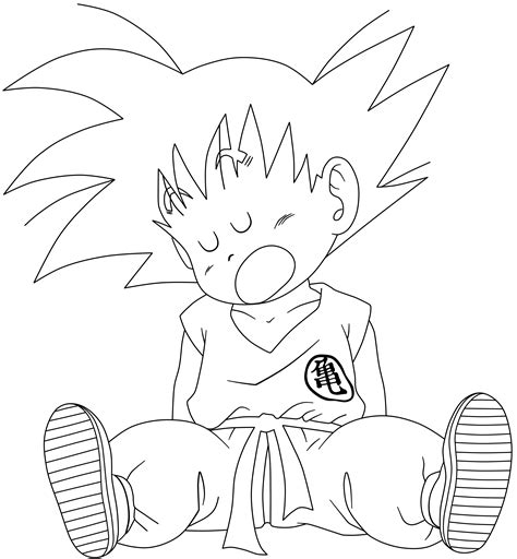 Kid Goku Drawing Outline