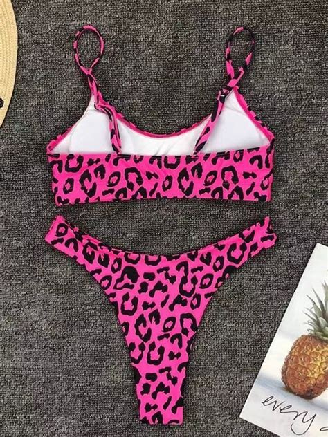 Emmiol Kostenloser Versand Bikini Set Mit Leopardenmuster Rote