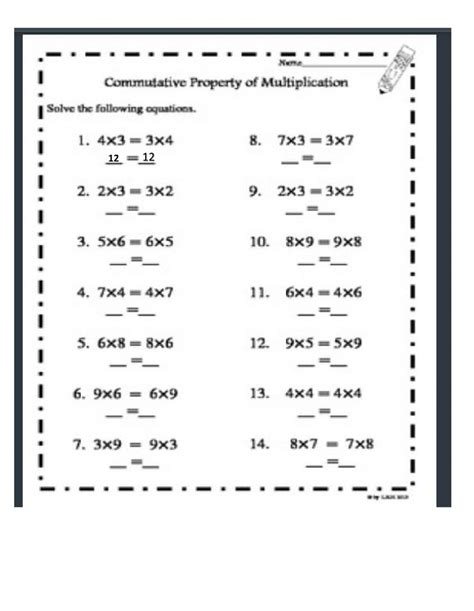 Worksheets On Properties Of Multiplication