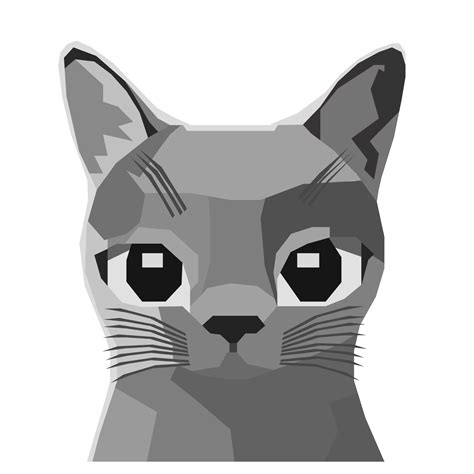 Illustration Of Cute Cat Drawing In Gray Color Wpap Pop Art