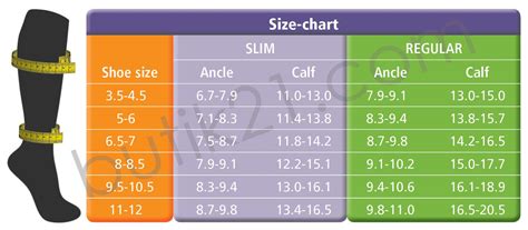 Sock Shoe Size Chart