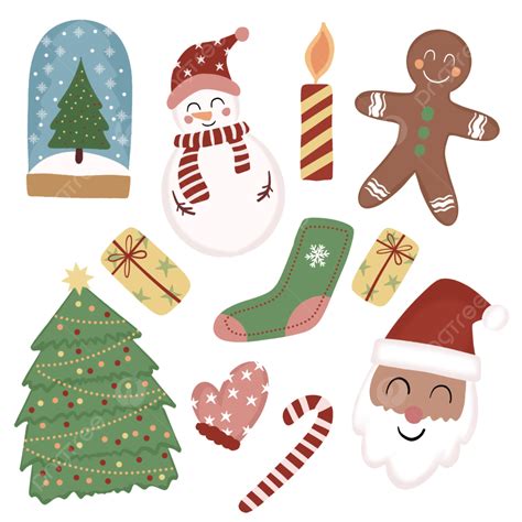 Cute Winter Christmas Stickers Christmas Clipart Winter Clipart Cute