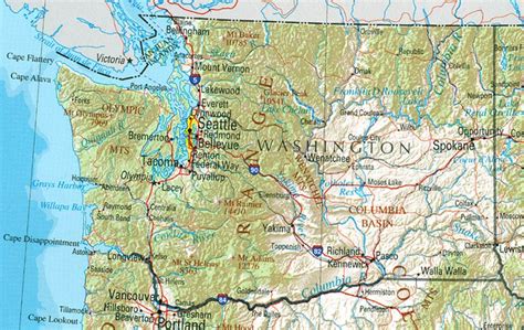 Detailed Road Map Of Washington State - Printable Map