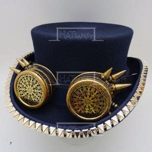 Steampunk Nude Hat For DIY Retro Wool Felt Coachman Top Hat W Removable Embroidered Goggle And