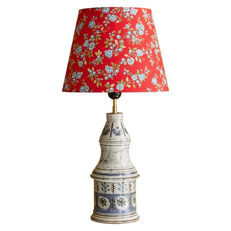 Vintage Gustave Reynaud Ceramic Table Lamp With Customized Shade