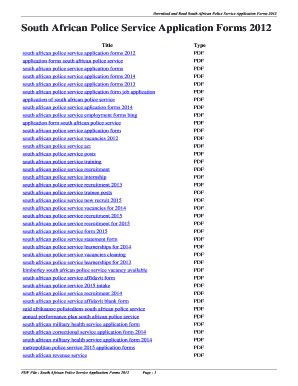 Fillable Online South African Police Service Application Forms