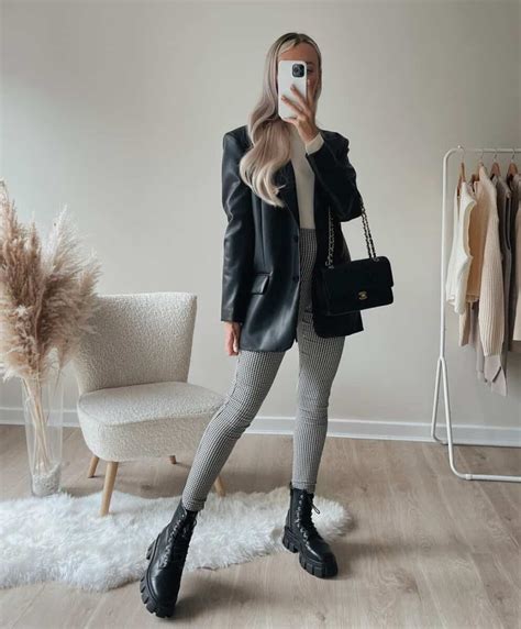 Aprende a llevar leggins y blazer este otoño con estos looks Mujer