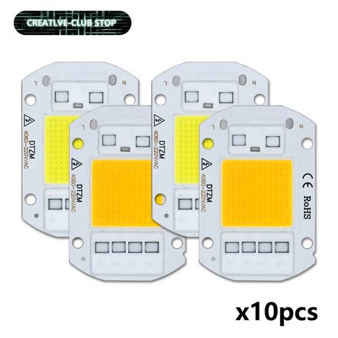 ชิปไฟสปอตไลท์ Led Cob Ac 220v 10w 20w 30w 50w 10 ชิ้น Shopee Thailand