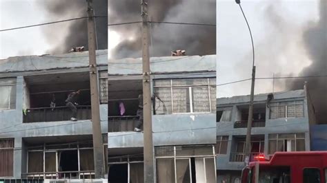 VIDEO Salva a 25 perritos de un fuerte incendio en Perú y se