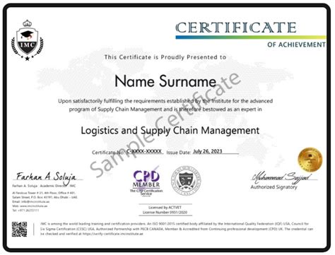 Supply Chain Management Certification | IMC Institute