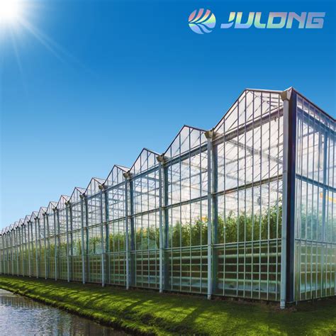 Venlo Steel Structure Glass Greenhouse Multi Span Arch Modern