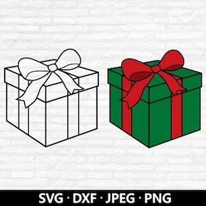 Christmas Gift Svg Present Svg Gift Box Vector Christmas Presents