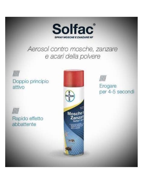 Insetticida Spray Solfac Contro Mosche E Zanzare Per Interni Ad Uso