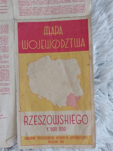 MAPA WOJEWÓDZTWA RZESZOWSKIEGO 1968 Rzeszów Kup teraz na Allegro