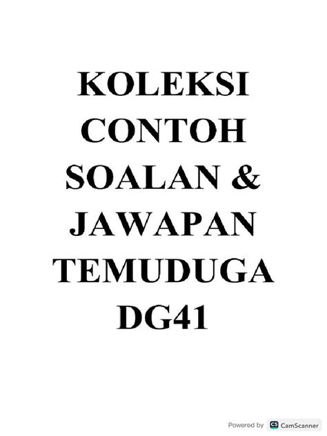 Contoh Soalan Dan Jawapan Temuduga Dg4 Pdf