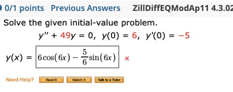 Solved 0 1 Points Previous Answers ZillDiffEQModAp 11 4 3 02 Chegg