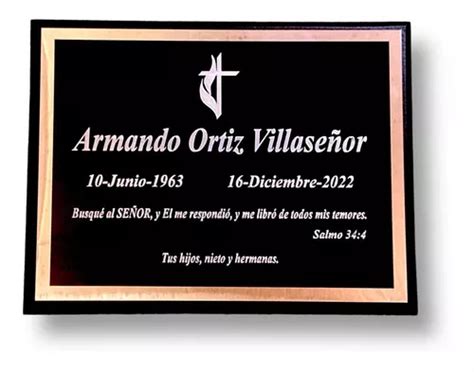 Placa Funeraria Para Urna Nicho 30x23cm Grabadopersonalizado Meses