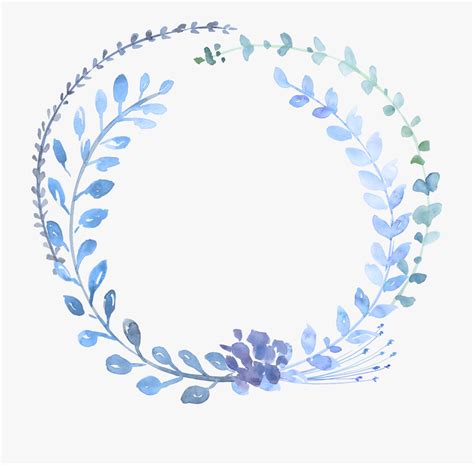 Blue Flower Wreath Svg