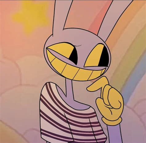 An Animated Rabbit Pointing To The Side With Its Finger In Its Right Hand