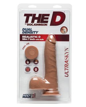 Realistic D Slim In Ultraskyn Dildo W Balls Caramel Doc Johnson