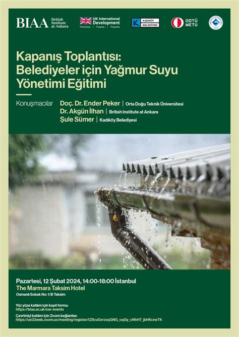 Kapanış Toplantısı Belediyeler İçin Yağmur Suyu Yönetimi Eğitimi BIAA