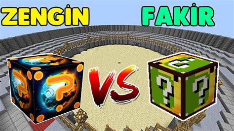 ZENGİN VS FAKİR ŞANS BLOKLARI Minecraft Luck Wars w Minelord YouTube