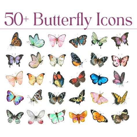 50 Butterfly Icons, File Icons, Folder Icons, Mac, PC, Windows, Notion ...