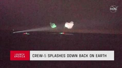 Spacex Capsule Splashes Down With Iss Crew Of Four Daily Telegraph