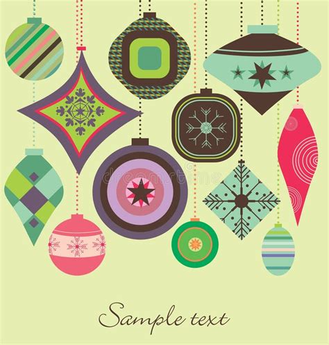 Retro Christmas Decorations Stock Vector - Illustration of bauble ...