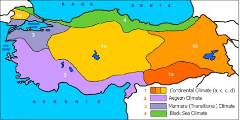 Climate Map of Turkey - Turkey