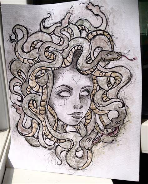 Medusa Drawing Color There Are 369 Drawing Medusa For Sale On Etsy