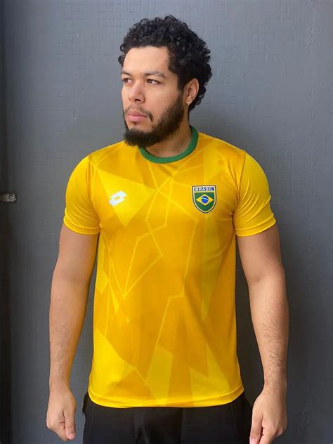 Camiseta Lotto Brasil Amarela Loucos Por Futebol Store