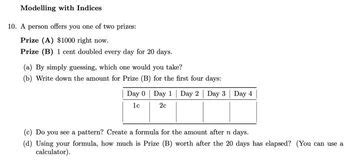 Answered Modelling With Indices A Person Bartleby