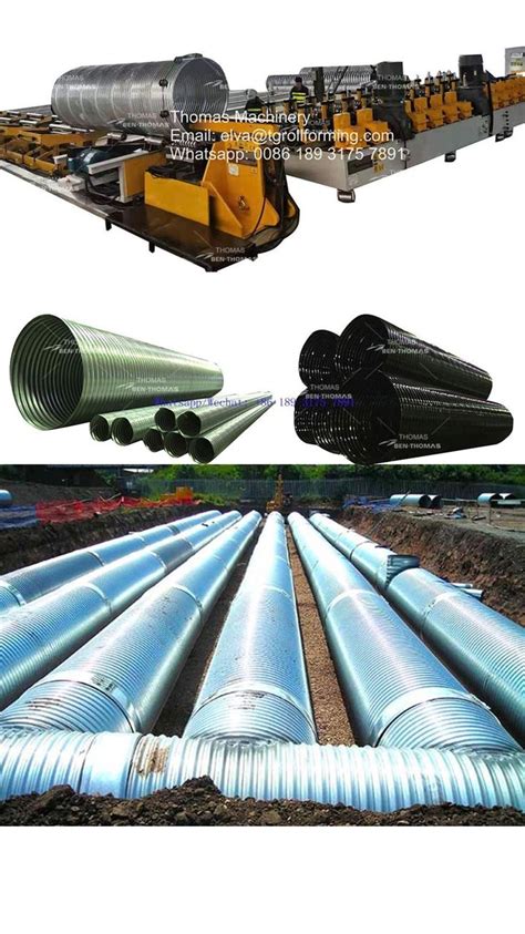 Corrugated Steel Pipe Forming Machine Spiral Corrugated Culvert Pipe