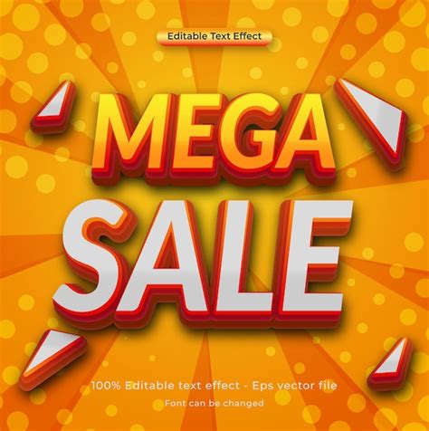 Premium Vector Super Mega Sale Editable Vector Text Effect