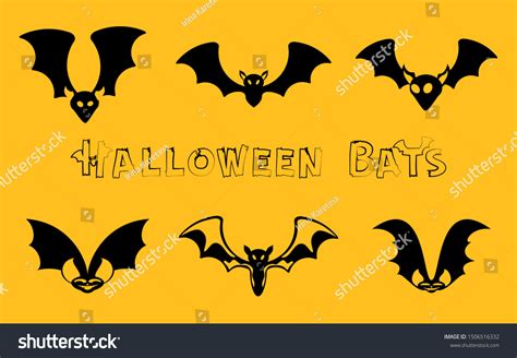 Vector Set Bats Silhouettes Halloween Design Stock Vector Royalty Free