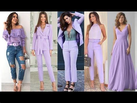 IDEAS DE MODA PARA COMBINAR ROPA COLOR LAVANDA LILA OUTFITS LOOKS EN