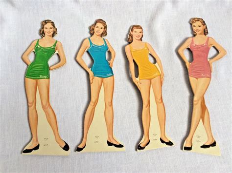 Vintage Lennon Sisters Paper Dolls Set Of 4 Lawrence Welk Janet Dianna Kathy Peg Antique