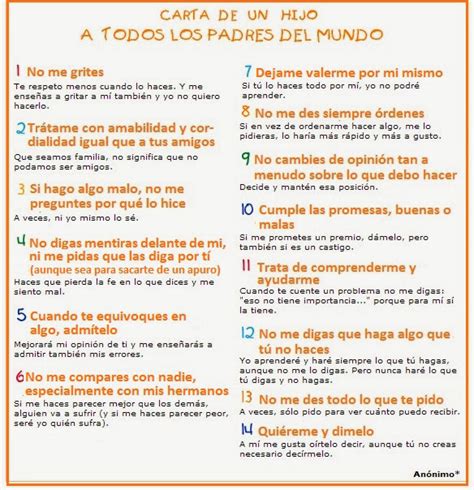 Campamento Terecay Blog Carta De Un Hijo A Todos Los Padres Del Mundo