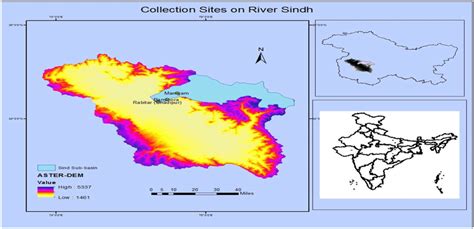 Map representing different selected sites of river Sindh | Download Scientific Diagram