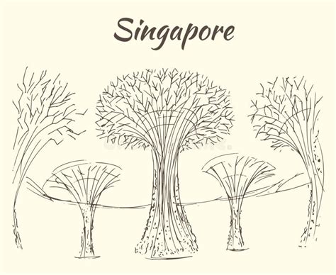 Gardens by the Bay - Singapore Stock Vector - Illustration of isolated, famous: 75885295