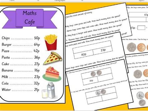 Maths Cafe Year 2 Ks1 Differentiated Money Activity Finding Total And