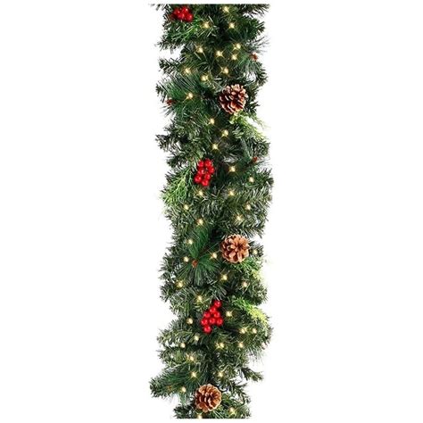 M Iluminado Guirlanda De Natal Led Luz Bagas De Rattan Pinho