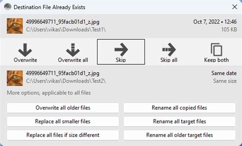 Windows 10 Rename Or Overwrite Existing Files When Moving Files